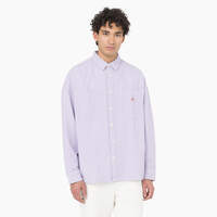 Hickory Stripe Long Sleeve Work Shirt - Ecru/Lilac (EUG)