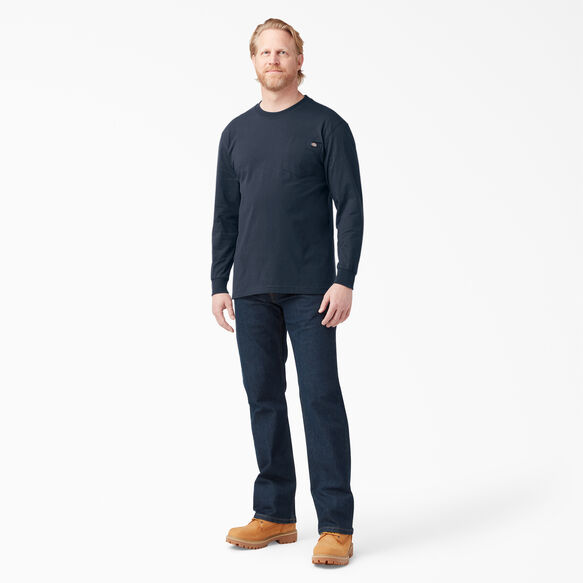 Heavyweight Long Sleeve Pocket T-Shirt - Dark Navy &#40;DN&#41;