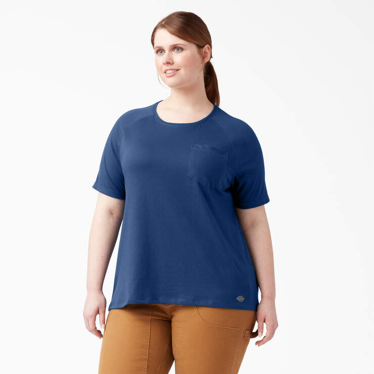 Women's Plus Cooling Short Sleeve Pocket T-Shirt - Dynamic Navy (DY2) image number 1