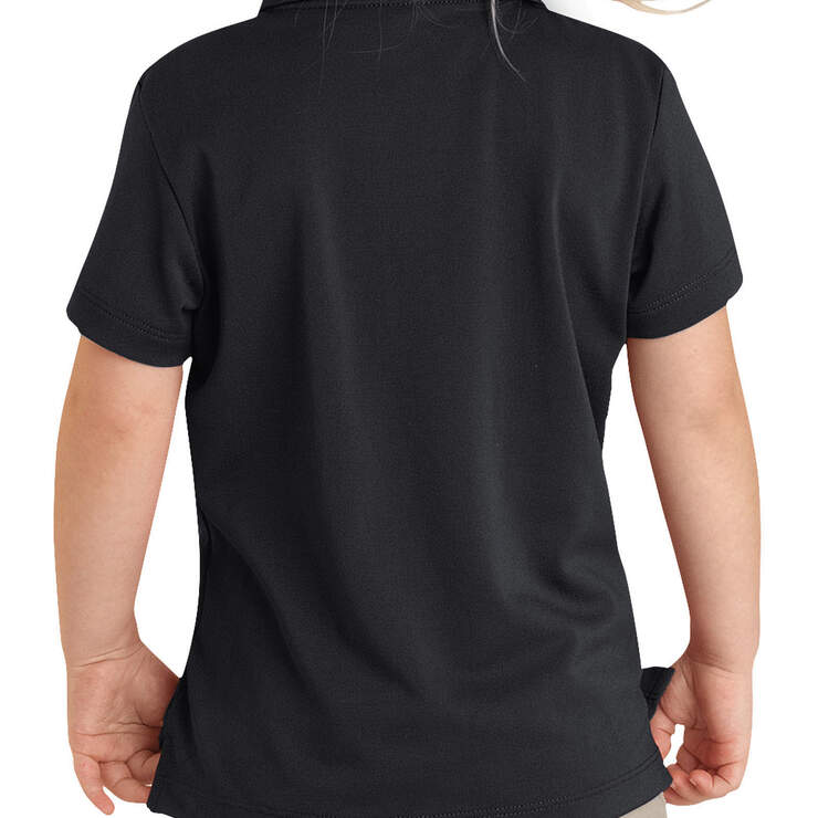 Girls' Performance Short Sleeve Polo Shirt, 4-6X - Black (BK) image number 2