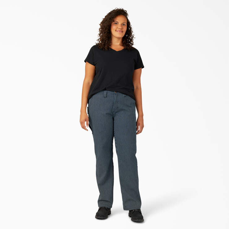 Women's Plus Hickory Stripe Carpenter Pants - Rinsed Hickory Stripe (RHS) image number 5