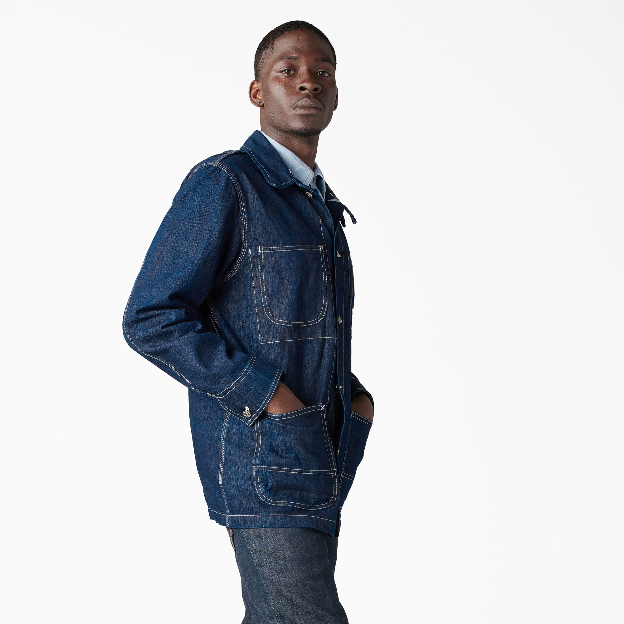 Dickies men's denim jacket sales