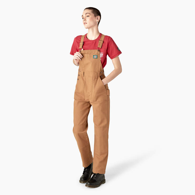 Dickies x Jameson Women's Utility Double Knee Overalls - Rinsed Brown Duck (RBD) image number 3