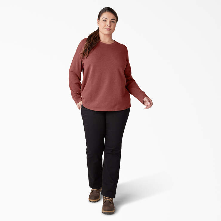 Women's Plus Long Sleeve Thermal Shirt - Fired Brick Single Dye (FBD) image number 5