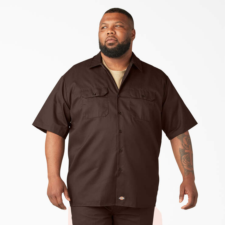 Short Sleeve Work Shirt - Dark Brown (DB) image number 5