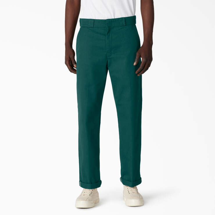 Regular Fit Cuffed Work Pants - Forest Green (FT) image number 1