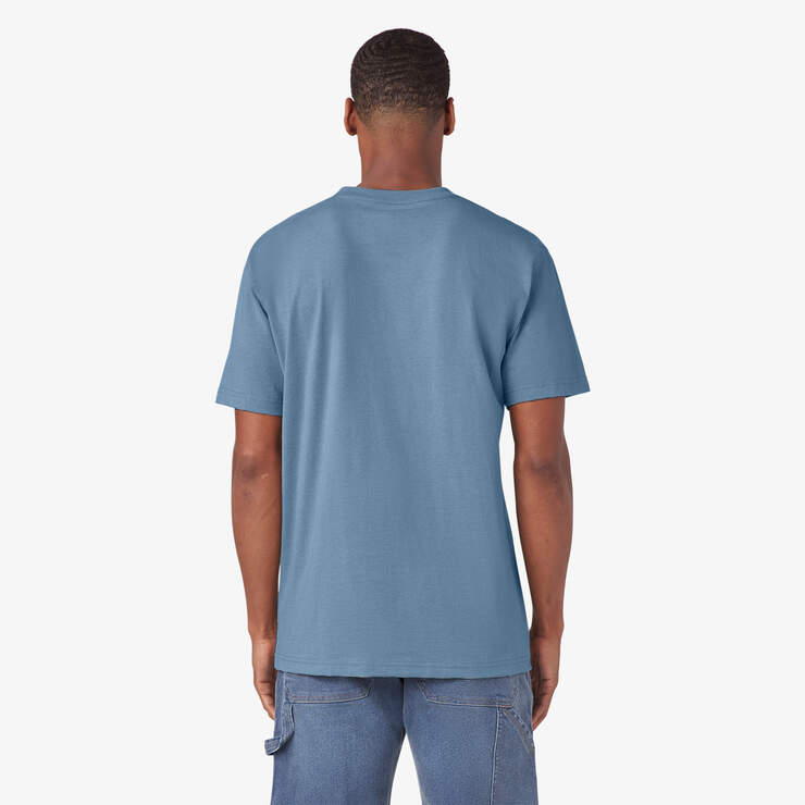 Heavyweight Heathered Short Sleeve Pocket T-Shirt - Coronet Blue Heather (LBH) image number 2