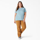 Women&#39;s Plus Heavyweight Short Sleeve Pocket T-Shirt - Dockside Blue &#40;DU1&#41;