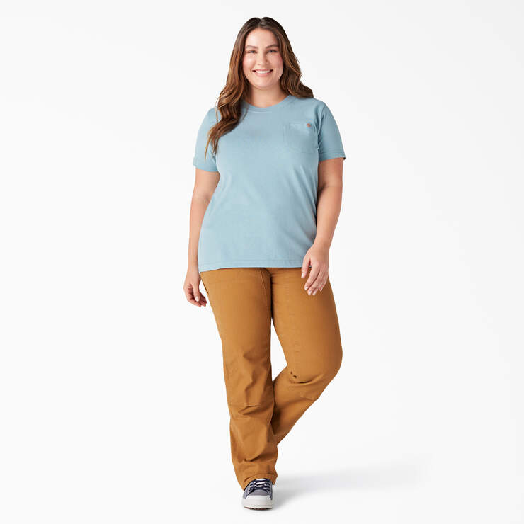Women's Plus Heavyweight Short Sleeve Pocket T-Shirt - Dockside Blue (DU1) image number 3