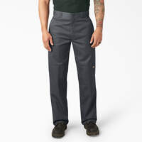 Loose Fit Double Knee Work Pants - Charcoal Gray (CH)