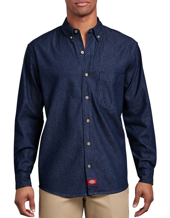 Long Sleeve Button-Down Denim Shirt | Mens Shirts | Dickies