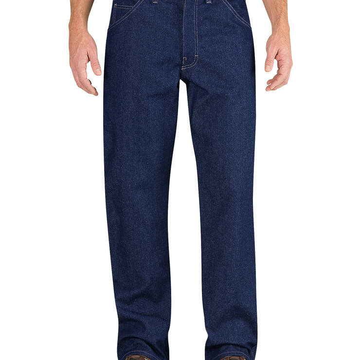 Flame-Resistant Relaxed Fit Straight Leg Carpenter Jeans - Rinsed Indigo Blue (RNB) image number 1