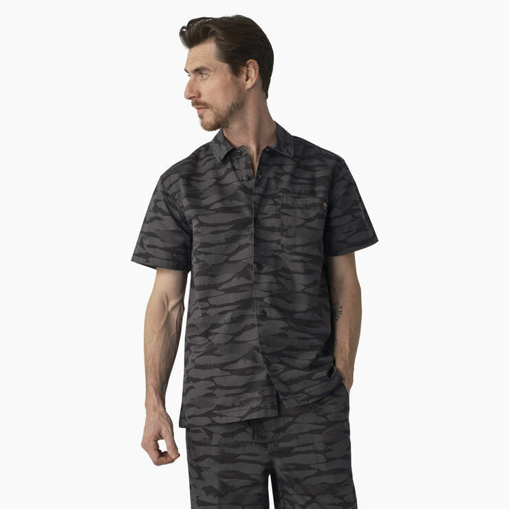 Dickies Skateboarding Cooling Relaxed Fit Shirt - Black Tonal Concrete Camo (BNC) image number 1