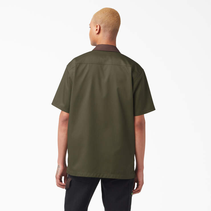 Vincent Alvarez Block Collar Work Shirt - Military Green (ML) image number 2