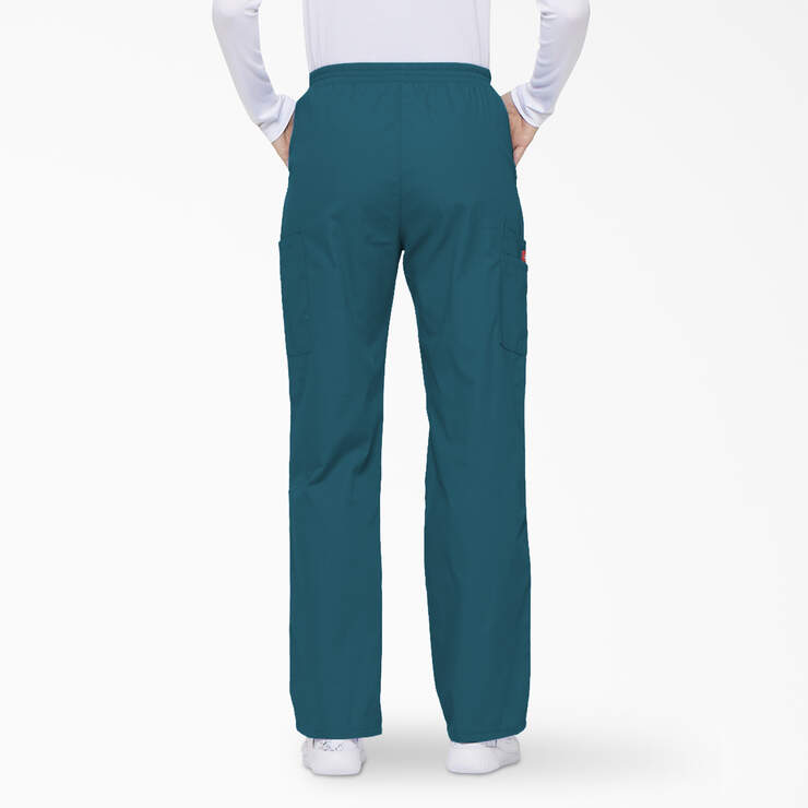 Women's EDS Signature Tapered Leg Cargo Scrub Pants - Caribbean Blue (CRB) image number 2