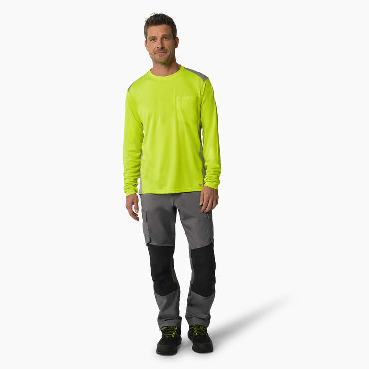 Temp-iQ® 365 Long Sleeve Pocket T-Shirt - Neon Yellow (EW) image number 4
