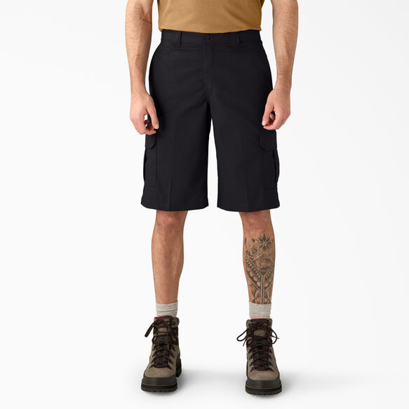 Relaxed Fit Cargo Shorts, 13&quot; - Black &#40;BK&#41;