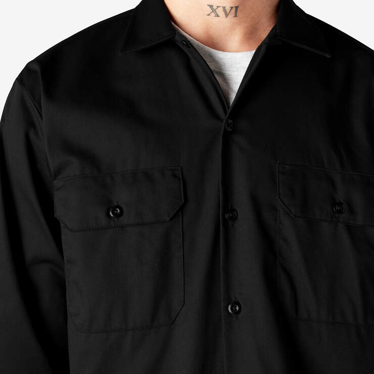 Long Sleeve Work Shirt - Black (BK) image number 14