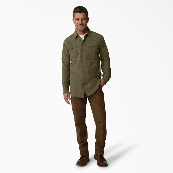 Cooling Long Sleeve Work Shirt - Military Green Heather &#40;MLD&#41;