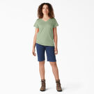 Women&#39;s Short Sleeve V-Neck T-Shirt - Celadon Green &#40;C2G&#41;