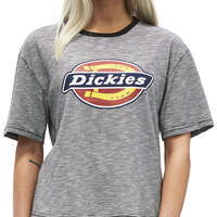 Dickies Girl Juniors' Lazy Micro Striped Short Sleeve T-Shirt - Black/White (BKW)