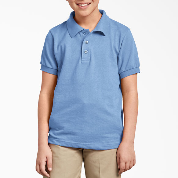 Kids&#39; Piqu&eacute; Short Sleeve Polo, 4-20 - Light Blue &#40;LB&#41;