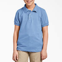 Kids' Piqué Short Sleeve Polo, 4-20 - Light Blue (LB)