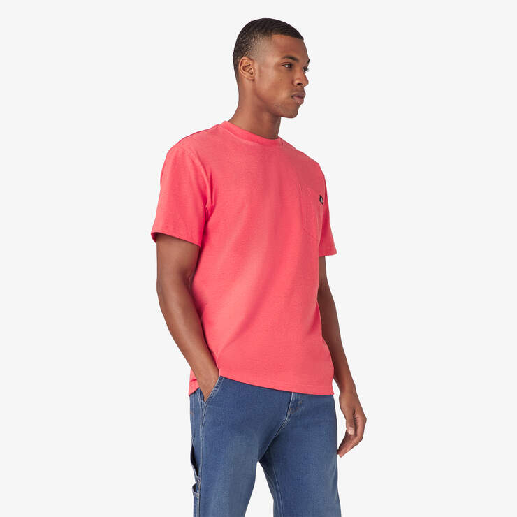 Heavyweight Heathered Short Sleeve Pocket T-Shirt - Coral Reef Heather (FCH) image number 4