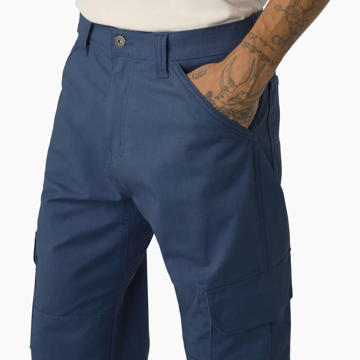 FLEX DuraTech Relaxed Fit Ripstop Cargo Pants - Dark Denim (DM) image number 4