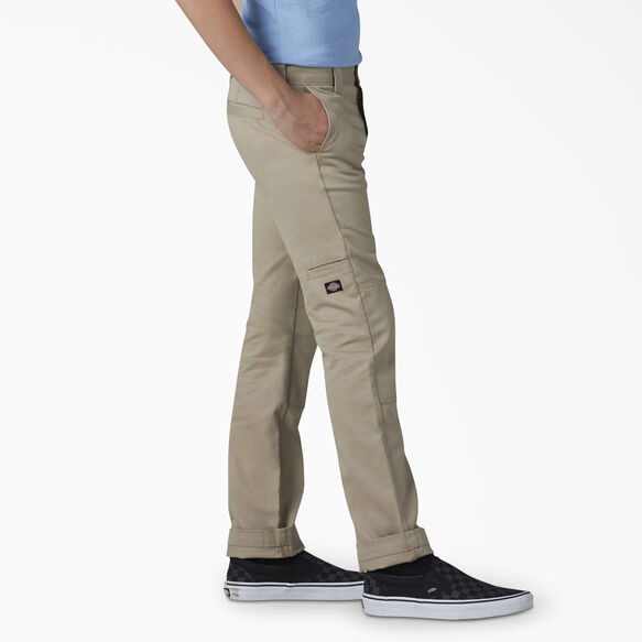 Boys&#39; FLEX Skinny Fit Double Knee Pants, 4-20 - Desert Sand &#40;DS&#41;
