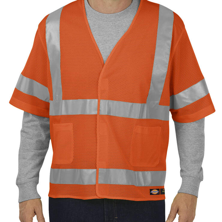 ANSI Mesh Vest with Sleeves, Class 3 - ANSI Orange (AO) image number 1