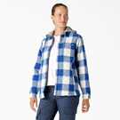 Women&rsquo;s Flannel Hooded Shirt Jacket - Surf Blue Campside Plaid &#40;A1L&#41;