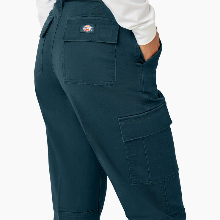 Women's Relaxed Fit Cropped Cargo Pants - Reflecting Pond (YT9) image number 9