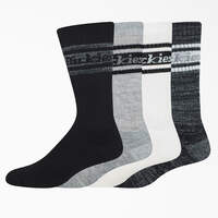 Rugby Stripe Socks, Size 6-12, 4-Pack - Multi/Gray Stripe (MSG)