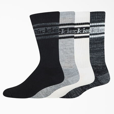Rugby Stripe Socks, Size 6-12, 4-Pack - Multi/Gray Stripe &#40;MSG&#41;