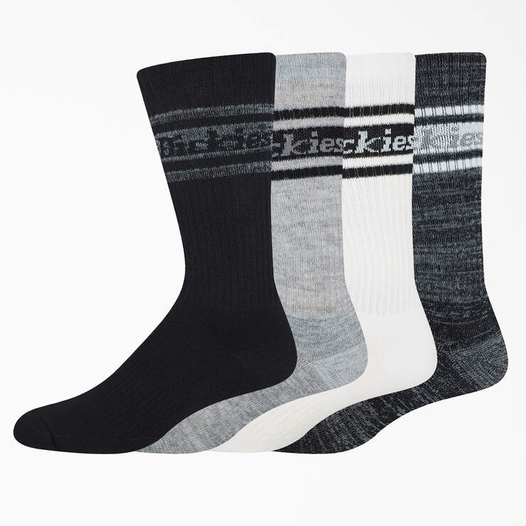 Rugby Stripe Socks, Size 6-12, 4-Pack - Multi/Gray Stripe (MSG) image number 1