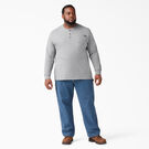 Heavyweight Long Sleeve Henley T-Shirt - Heather Gray &#40;HG&#41;
