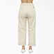 Dickies Girl Juniors&#39; Roll Hem 26&quot; High Rise Work Cropped Pants - Military Khaki &#40;KH&#41;