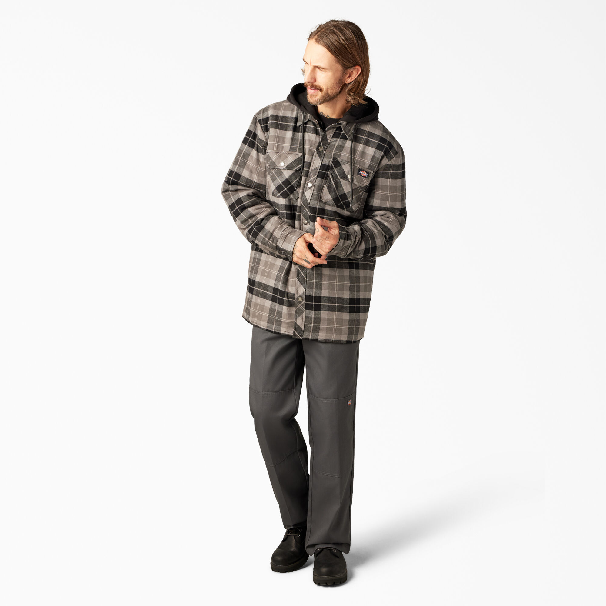 Dickies men's relaxed fit sales hooded quilted shirt jacket