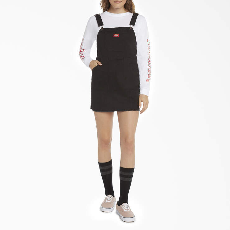 Dickies Girl Juniors' Straight Fit Overall Dress - Black (BK) image number 1