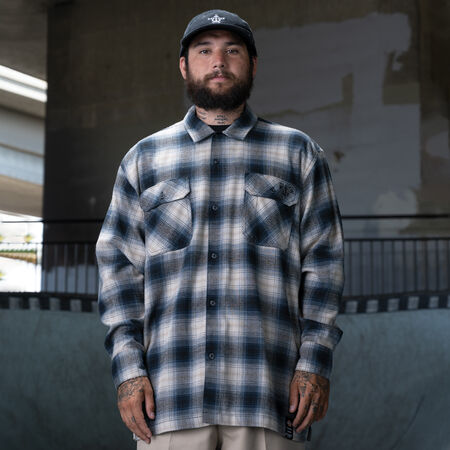 Ronnie Sandoval Brushed Flannel Shirt - Blue Ombre Plaid &#40;OL2&#41;
