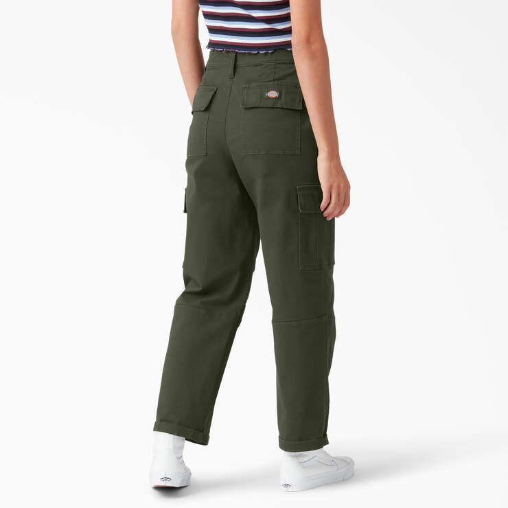 Women's Relaxed Fit Cropped Cargo Pants - Olive Green (OG) image number 2