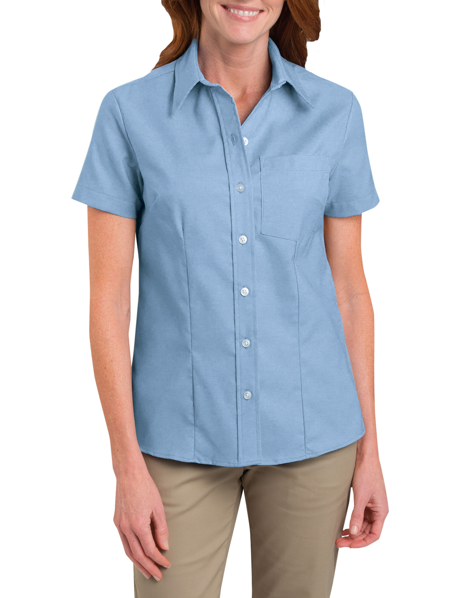 Women's Short Sleeve Stretch Oxford Shirt | Womens Tops | Dickies