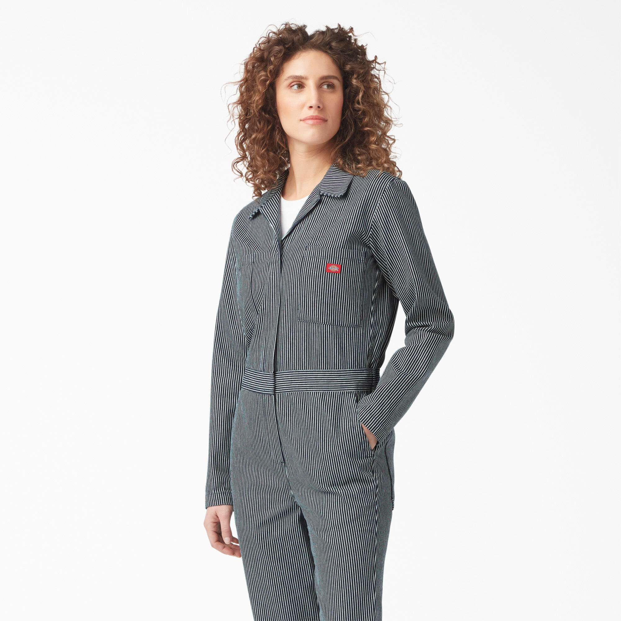 Women s Relaxed Fit Long Sleeve Hickory Stripe Coveralls Dickies US