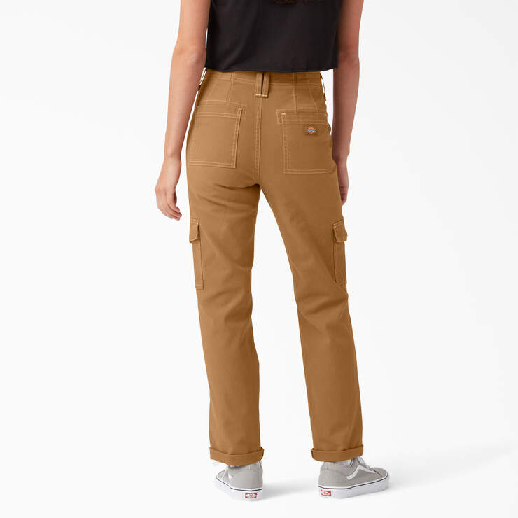 Women's Skinny Fit Cuffed Cargo Pants - Brown Duck (BD) image number 2