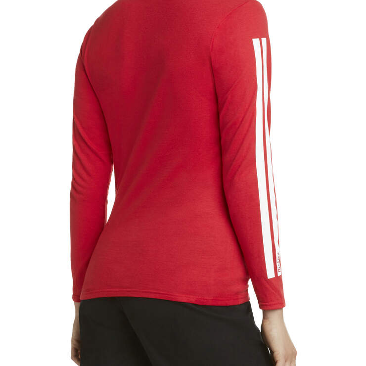 Dickies Girl Juniors' Long Sleeve Signature Striped T-Shirt - Red (RD) image number 2