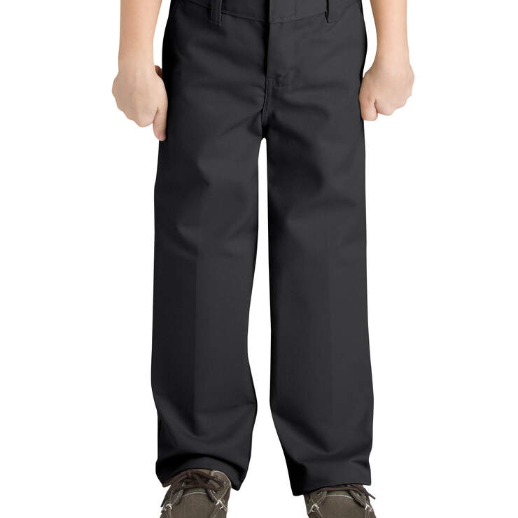 Boys' FlexWaist® Classic Fit Straight Leg Flat Front Pants, 4-7 - Black (BK) image number 1
