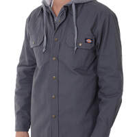 Hooded Canvas Shirt Jacket - Charcoal Gray (CH)