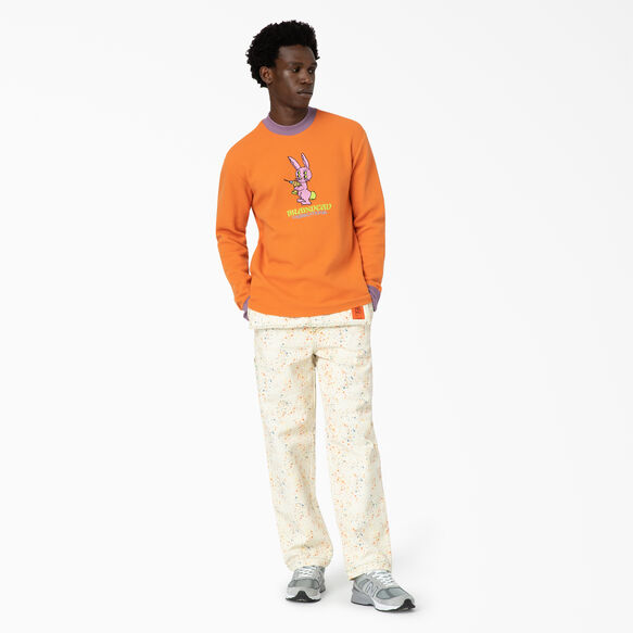 Brain Dead Embroidered Waffle Knit Sweater - Burnt Orange &#40;TO1&#41;