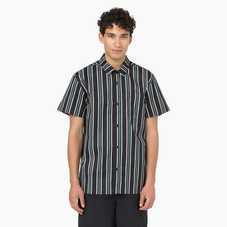Dickies Skateboarding Cooling Relaxed Fit Shirt - Lincoln Green/Black Stripe (NBS) image number 1